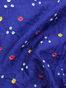 Royal Blue White Megenta Bandhini Glace Cotton Fabric Per Meter - F006F1847