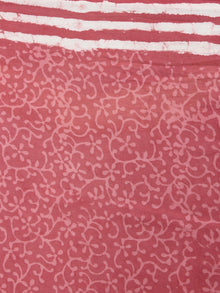 Dark Peach Beige Hand Block Printed in Natural Colors Cotton Mul Saree - S03170428