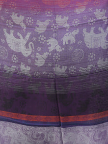 Magenta Purple Self Weaved Modal Silk Wool Kashmiri Stole - S200595