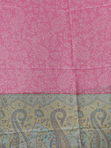 Pink Yellow Blue Self Weaved Modal Silk Wool Kashmiri Stole - S200596