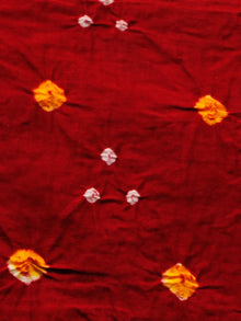 Maroon Yellow White Bandhini Glace Cotton Fabric Per Meter - F006F1851