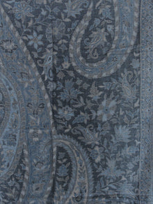 Grey Blue Pure Cashmere Wool Jamavar Stole - S200551