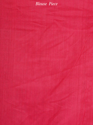 Black Pink Green Grey Double Ikat Handwoven Cotton Saree With Ganga Jamuna Border - S031703644