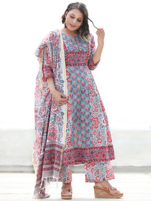 Jashn Ariba - Set of Anarkali Kurta Palazzo & Dupatta - KS05B2494D