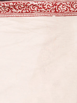 Beige Black Maroon Bagh Printed Maheshwari Cotton Saree - S031703302