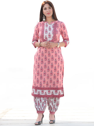 Nayab Bella - Set of Kurta Salwar Pants & Kota Dupatta - KS72B2546D