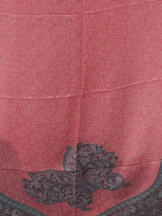 Pink Grey Self Weaved Modal Silk Wool Kashmiri Stole - S200600