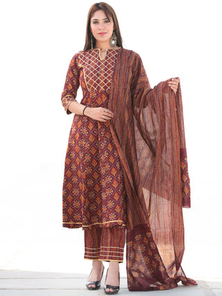 Nayab Aabroo - Set of Kurta Pants & Dupatta - KS56C2547D