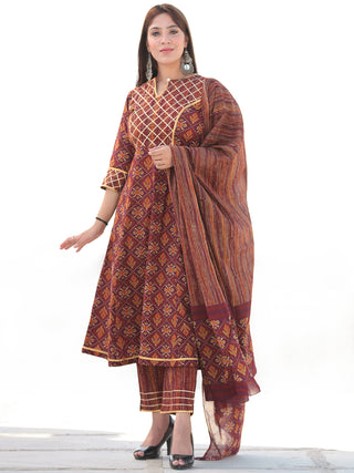 Nayab Aabroo - Set of Kurta Pants & Dupatta - KS56C2547D