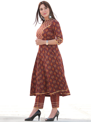 Nayab Aabroo - Set of Kurta Pants & Dupatta - KS56C2547D