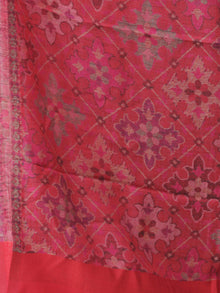 Magenta Pink Multi Color Jamavar weaved Modal Silk Wool Kashmiri Stole - S200553