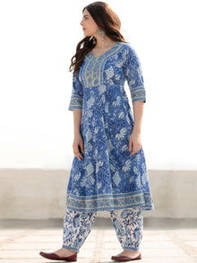 Zohra Gulnur - Set of Anarkali Kurta Salwar & Kota Dupatta - KS64B2519D