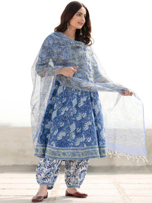 Zohra Gulnur - Set of Anarkali Kurta Salwar & Kota Dupatta - KS64B2519D