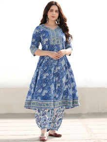 Zohra Gulnur - Set of Anarkali Kurta Salwar & Kota Dupatta - KS64B2519D