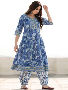 Zohra Gulnur - Set of Anarkali Kurta Salwar & Kota Dupatta - KS64B2519D