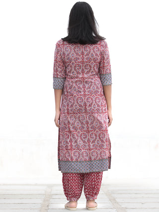 Nayab Sajoon - Set of Kurta Salwar Pants & Kota Doria Dupatta - KS03C2569D