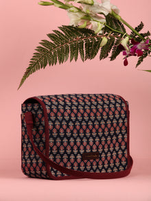 Navy Ajrakh Block Printed Sling Bag - B0101