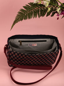 Navy Ajrakh Block Printed Sling Bag - B0101