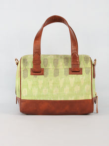 Lime Green Hand Block Printed Bucket Style Hand Bag - B11103