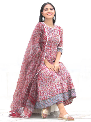 Nayab Saiz - Anakarli Kurta Pants & Kota Doria Dupatta - KS13A2569D