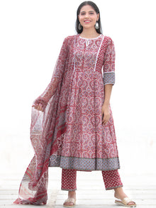 Nayab Saiz - Anakarli Kurta Pants & Kota Doria Dupatta - KS13A2569D