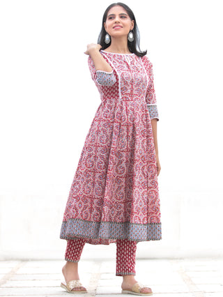 Nayab Saiz - Anakarli Kurta Pants & Kota Doria Dupatta - KS13A2569D
