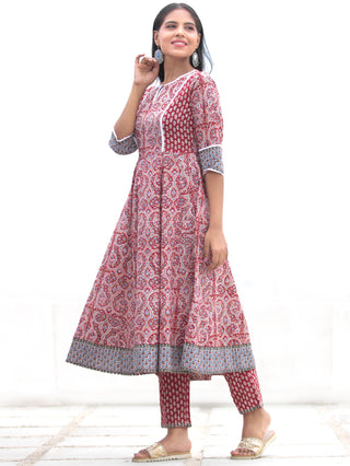 Nayab Saiz - Anakarli Kurta Pants & Kota Doria Dupatta - KS13A2569D