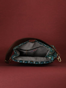 Green Fold Over Ikat Hand Bag - B0501