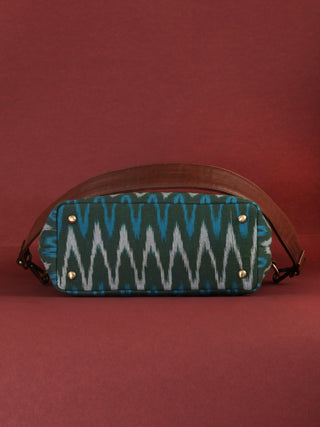 Green Fold Over Ikat Hand Bag - B0501