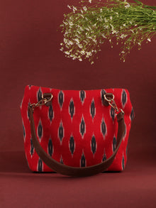 Red Black Fold Over Ikat Hand Bag - B0503