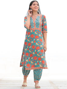 Nayab Ambar - Set of Kurta Salwar Pants & Kota Doria Dupatta - KS10A2570D