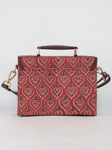 Maroon Black Ajrakh Block Printed Sling Bag - B0802