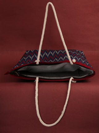 Indigo Red Ikat Tote Bag - B0805