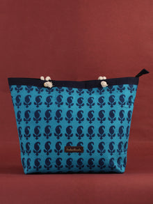 Blue Hand Block Printed Tote Bag - B0809
