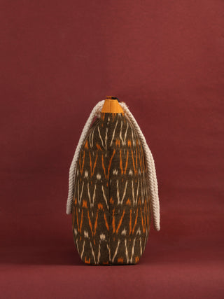 Mustard Brown Ikat Tote Bag - B0810