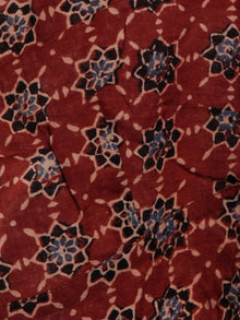 Maroon Black Indigo Ajrakh Hand Printed Cotton Blouse - B05F1622