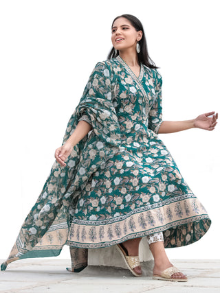 Nayab Farah - Anakarli Kurta Pants & Dupatta - KS17A2560D