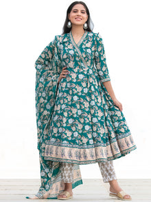 Nayab Farah - Anakarli Kurta Pants & Dupatta - KS17A2560D