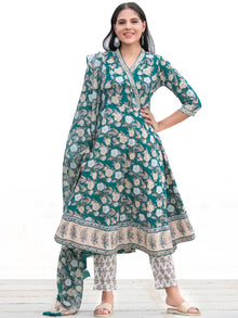 Nayab Farah - Anakarli Kurta Pants & Dupatta - KS17A2560D