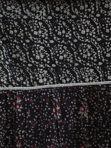 Black Brown Ivory Maroon Long Hand Block Cotton Tier Dress With Cold Shoulder  - D146F1221