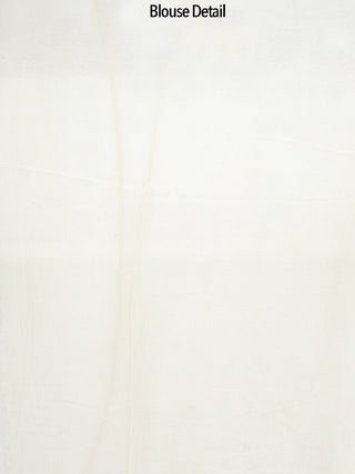 Beige Black Hand Block Printed Chiffon Saree With Zari Border- S031702568