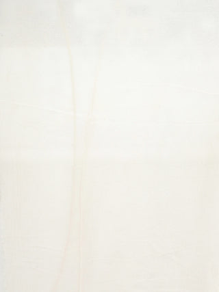 Beige Black Hand Block Printed Chiffon Saree with zari border- S031702658