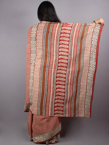 Red and beige Cotton Hand Block Printed Saree - S03170171
