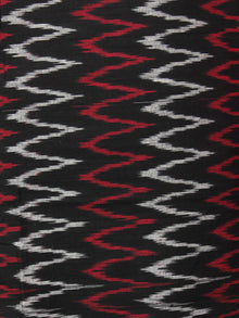 Black Red White Ikat Handwoven Cotton Suit Fabric Set of 3 - S1002001