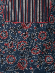 Indigo Maroon Black Ivory Ajrakh Hand Block Printed Kurta  - K63BP0147