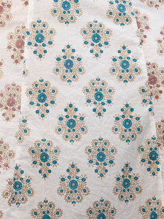 Cool Breeze - Block Printed Long Cotton Kali Dress - D352F1888