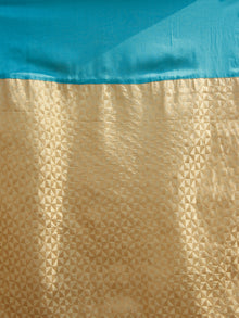 Golden Blue Long Floor Length Dress With Gathers - D121F001