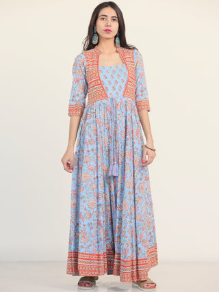 Fiza Aachal Pleated Embroidered Long Jacket Dress