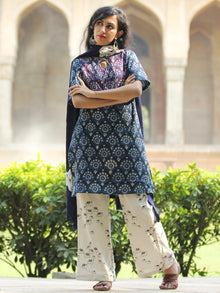 Patchy Indigo - Hand Block Printed Kurta Set - SS01F1730