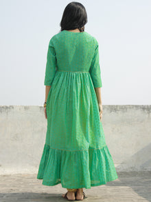 Green Golden Two Piece Brocade And Chanderi  Kurta (Set of 2) - D130F001